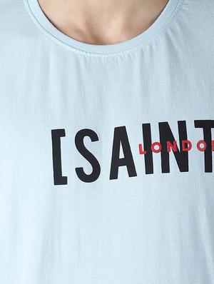 blue typographic chest print t-shirt - 16516746 - Standard Image - 5