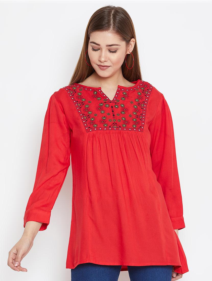 embroidered detail long sleeved top - 16517544 - Zoom Image - 1