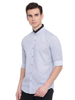 light blue printed casual shirt - 16518020 - Standard Image - 2