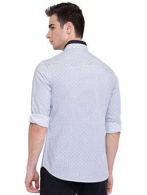 light blue printed casual shirt - 16518020 - Standard Image - 3