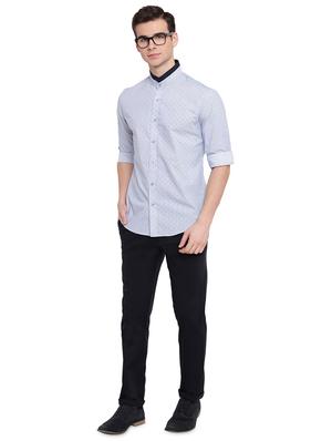 light blue printed casual shirt - 16518020 - Standard Image - 4