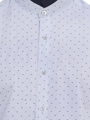 light blue printed casual shirt - 16518020 - Standard Image - 5