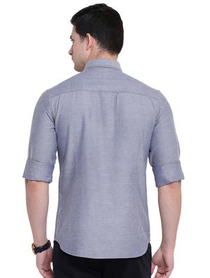 blue solid casual shirt - 16518024 - Standard Image - 3