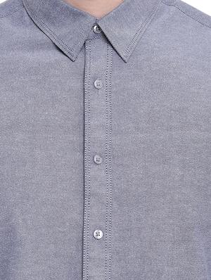 blue solid casual shirt - 16518024 - Standard Image - 5