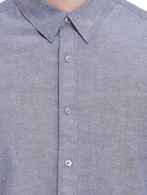 blue solid casual shirt - 16518024 - Zoom Image - 5