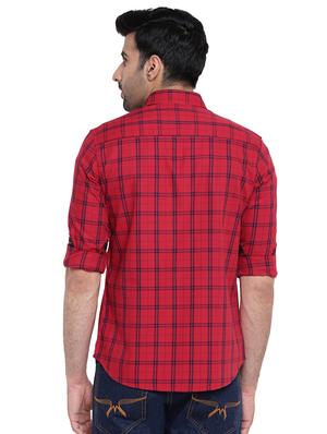 red checkered casual shirt - 16518025 - Standard Image - 3