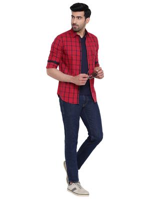red checkered casual shirt - 16518025 - Standard Image - 4