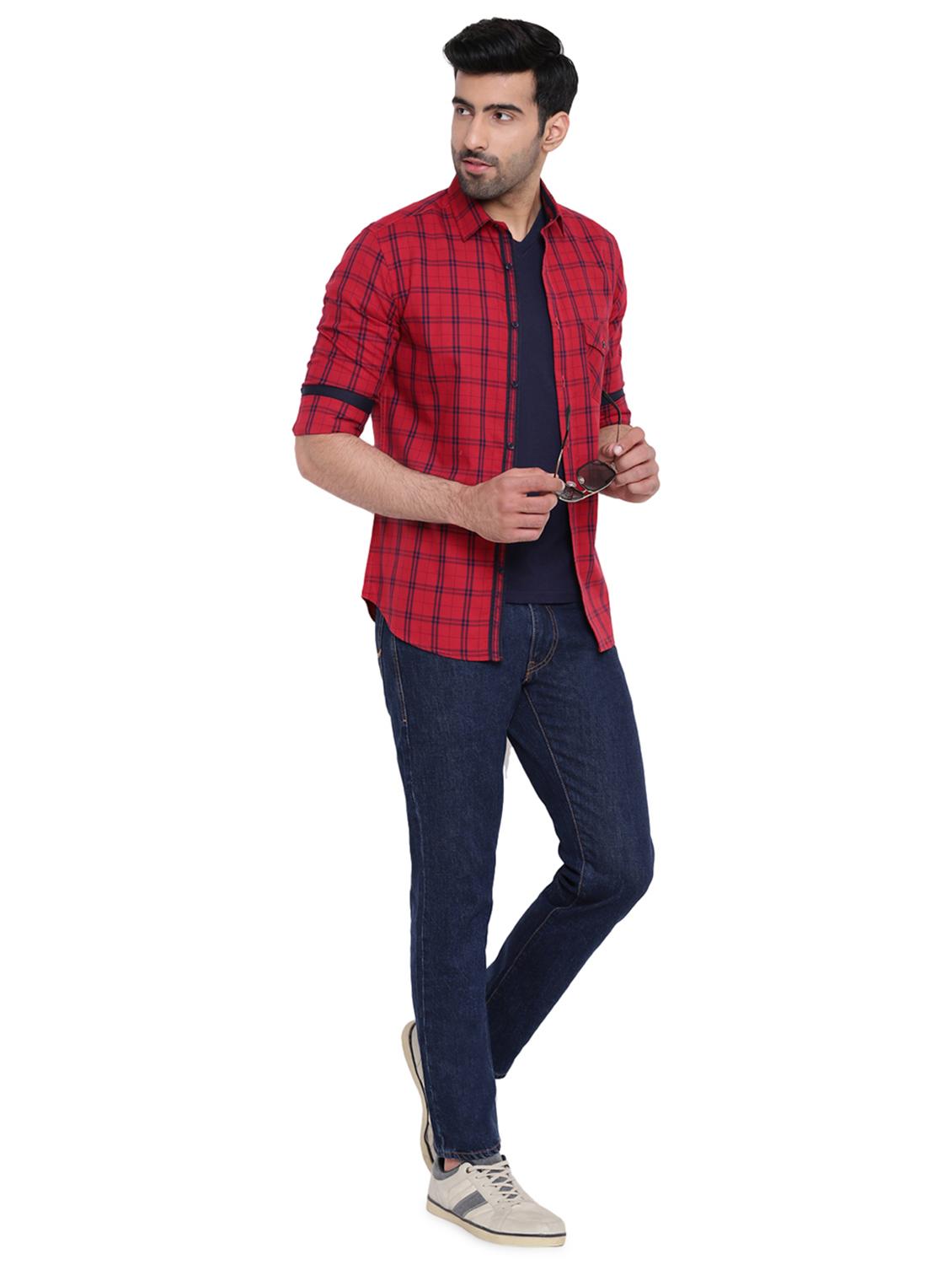 red checkered casual shirt - 16518025 - Zoom Image - 4