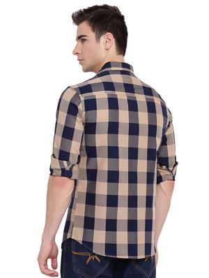 beige checkered casual shirt - 16518026 - Standard Image - 3