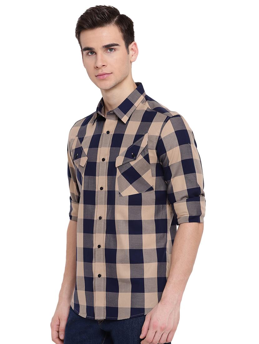 beige checkered casual shirt - 16518026 - Zoom Image - 2