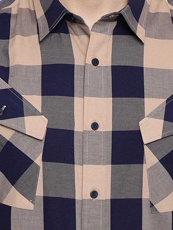 beige checkered casual shirt - 16518026 - Zoom Image - 5