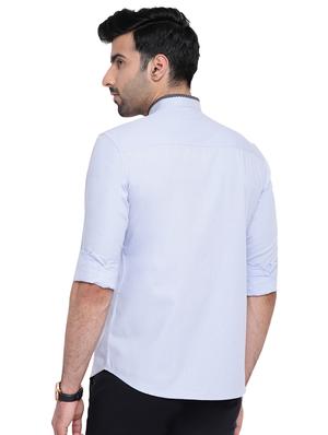 light blue solid casual shirt - 16518028 - Standard Image - 3