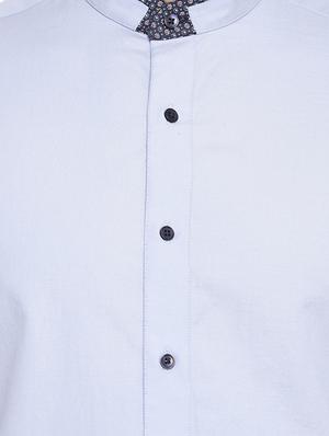 light blue solid casual shirt - 16518028 - Standard Image - 5