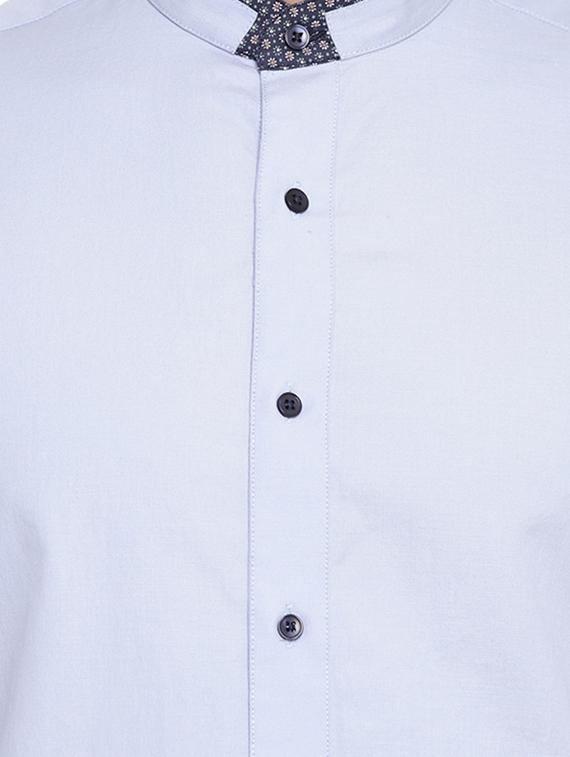 light blue solid casual shirt - 16518028 - Zoom Image - 5