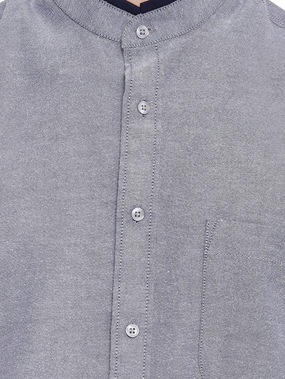blue solid casual shirt - 16518029 - Zoom Image - 5
