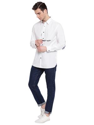 white solid casual shirt - 16518033 - Standard Image - 4