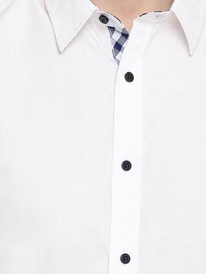 white solid casual shirt - 16518033 - Standard Image - 5