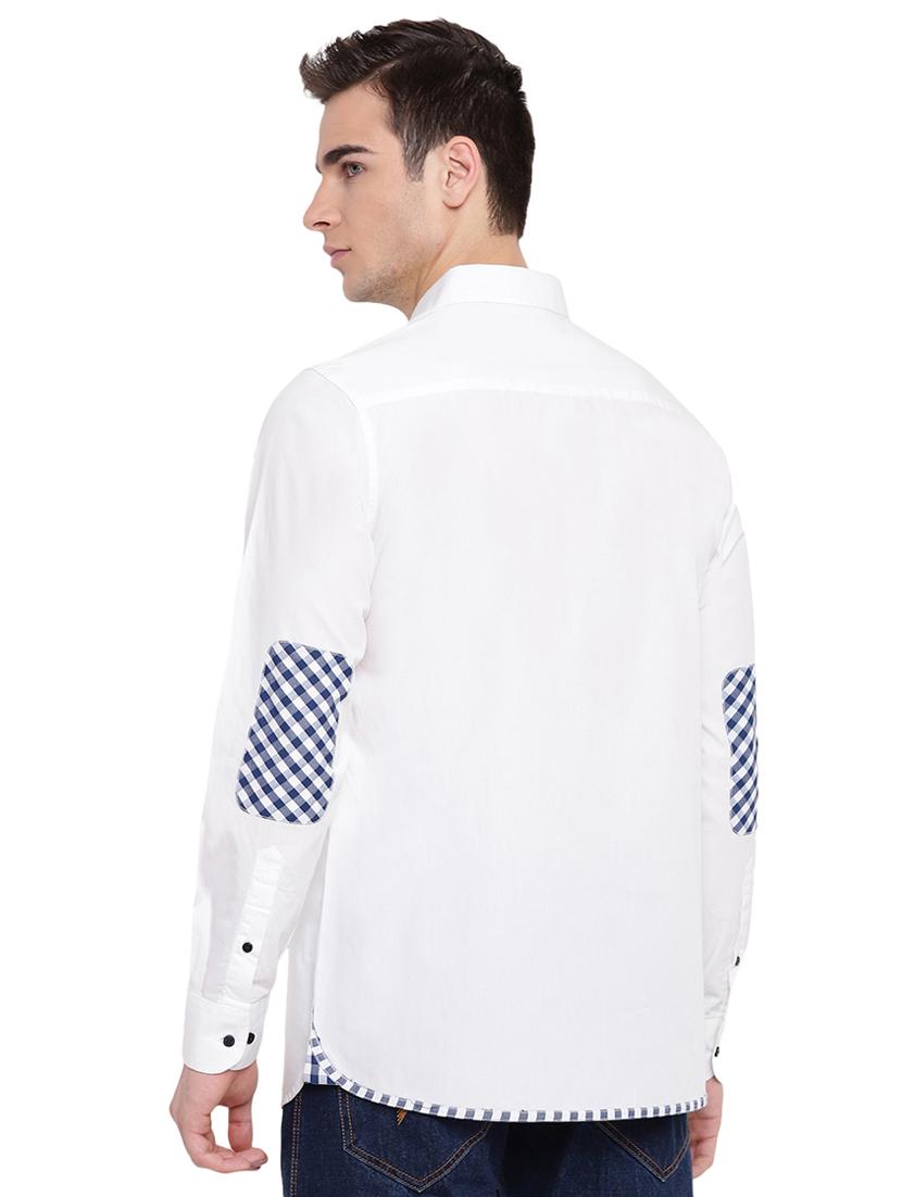 white solid casual shirt - 16518033 - Zoom Image - 3