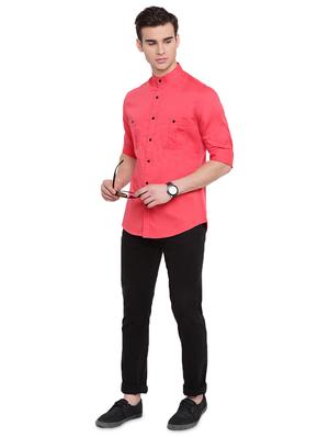 pink solid casual shirt - 16518035 - Standard Image - 4