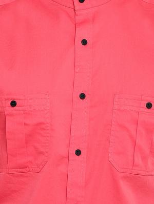 pink solid casual shirt - 16518035 - Standard Image - 5