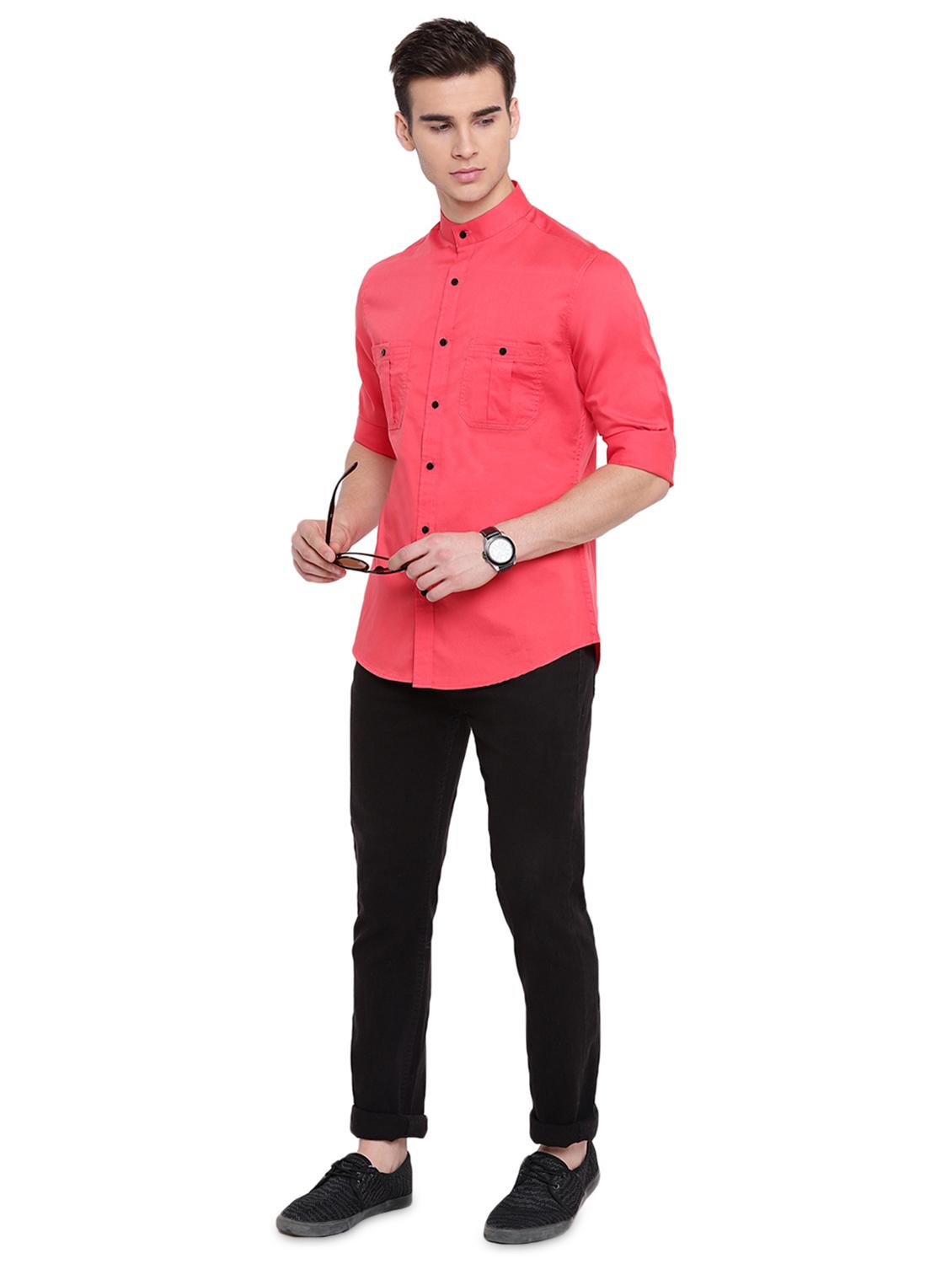 pink solid casual shirt - 16518035 - Zoom Image - 4