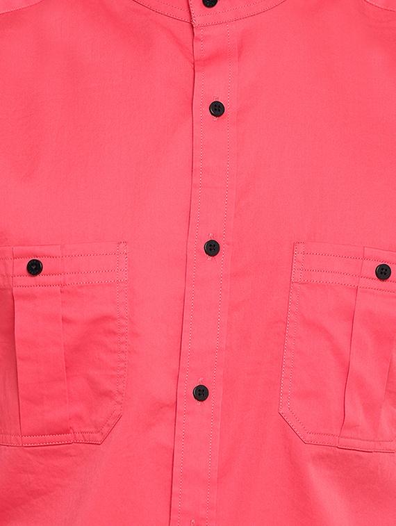 pink solid casual shirt - 16518035 - Zoom Image - 5