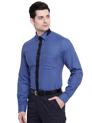 blue printed formal shirt - 16518042 - Standard Image - 2
