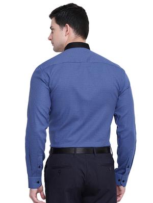 blue printed formal shirt - 16518042 - Standard Image - 3
