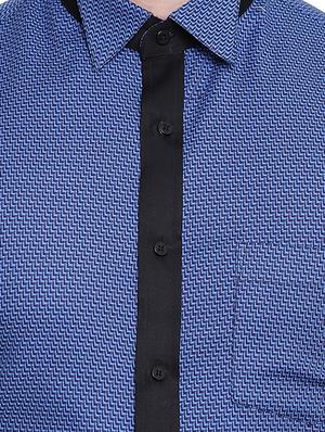 blue printed formal shirt - 16518042 - Standard Image - 5