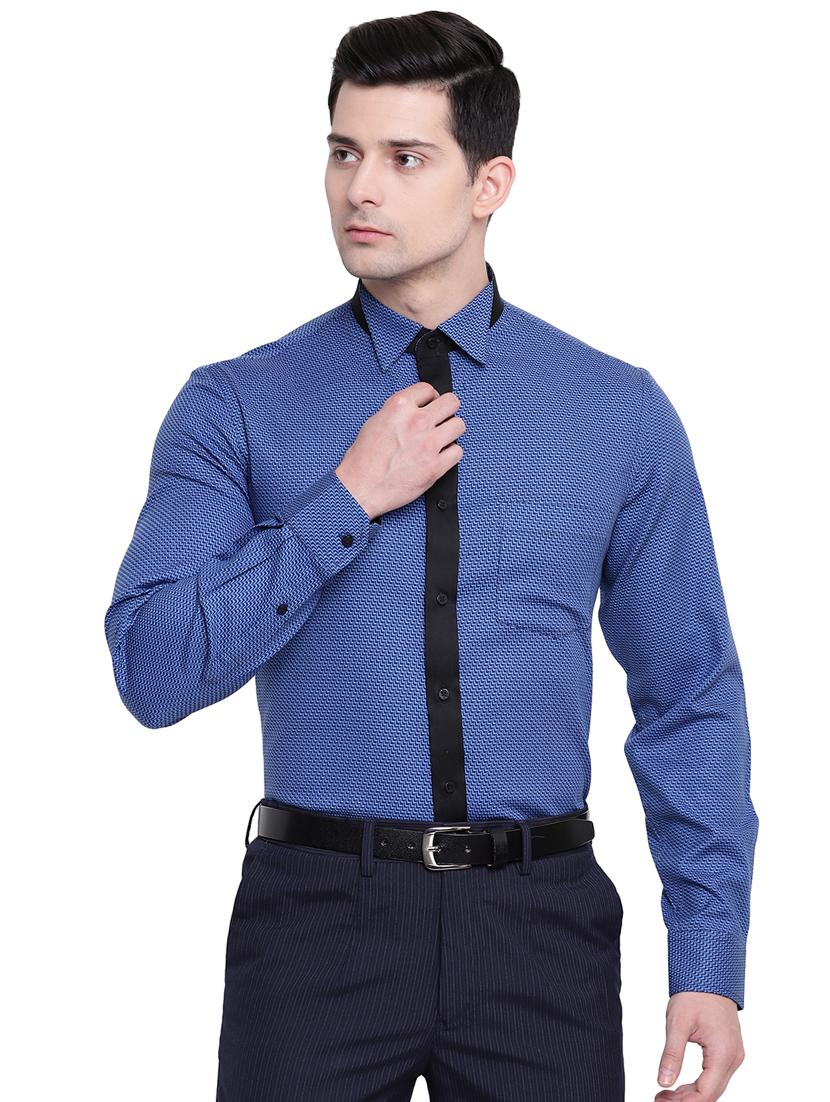 blue printed formal shirt - 16518042 - Zoom Image - 1