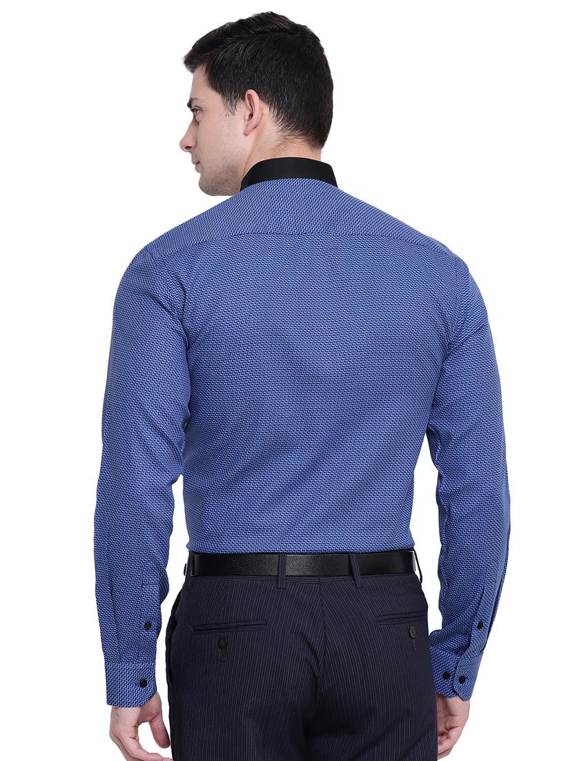 blue printed formal shirt - 16518042 - Zoom Image - 3