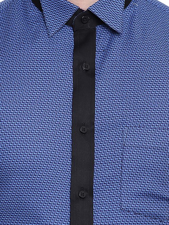 blue printed formal shirt - 16518042 - Zoom Image - 5