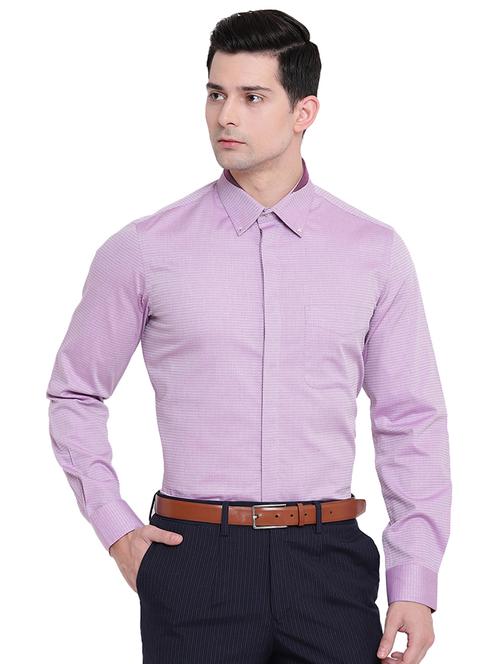purple printed formal shirt - 16518049 - Standard Image - 1
