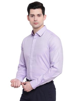 purple printed formal shirt - 16518050 - Standard Image - 2