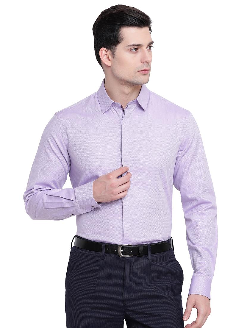 purple printed formal shirt - 16518050 - Zoom Image - 1
