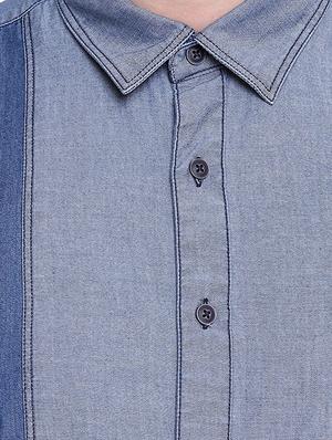 blue denim casual shirt - 16518053 - Standard Image - 5
