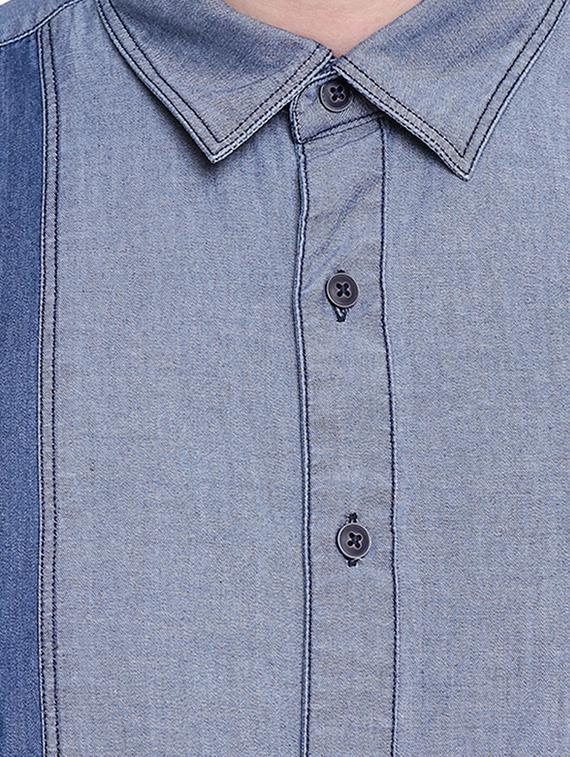 blue denim casual shirt - 16518053 - Zoom Image - 5