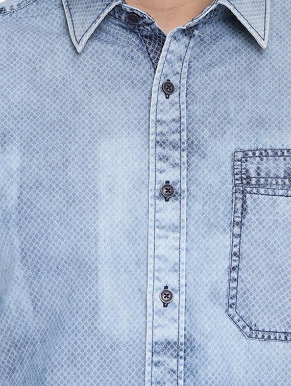 blue denim casual shirt - 16518058 - Zoom Image - 5