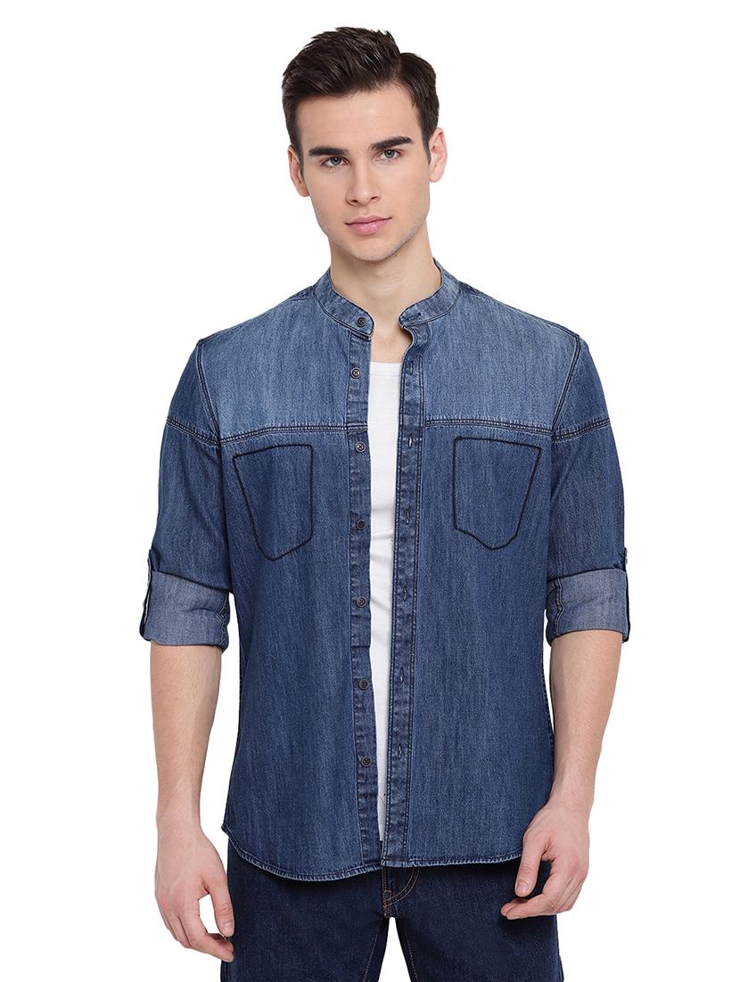 blue denim casual shirt - 16518060 - Zoom Image - 1