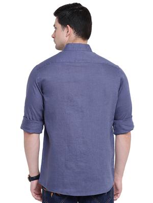 blue linen casual shirt - 16518066 - Standard Image - 3