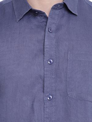 blue linen casual shirt - 16518066 - Standard Image - 5