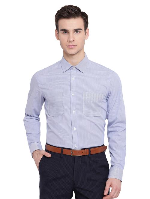 blue striped formal shirt - 16518181 - Standard Image - 1