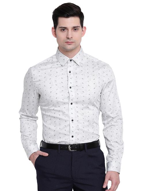 grey printed formal shirt - 16518189 - Very Small Image - 1