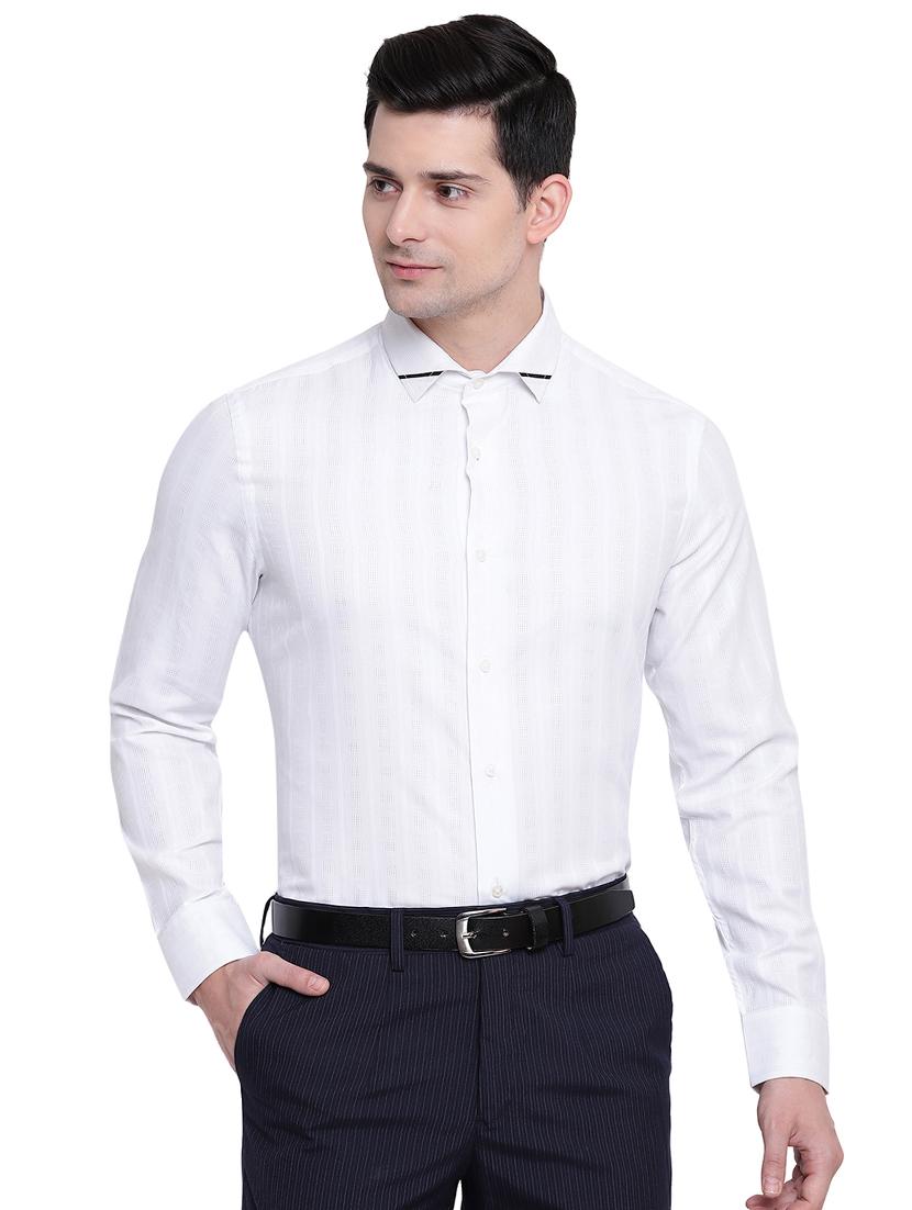 white checkered formal shirt - 16518193 - Zoom Image - 1