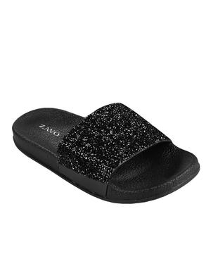 black slip on sandals - 16518626 - Standard Image - 2