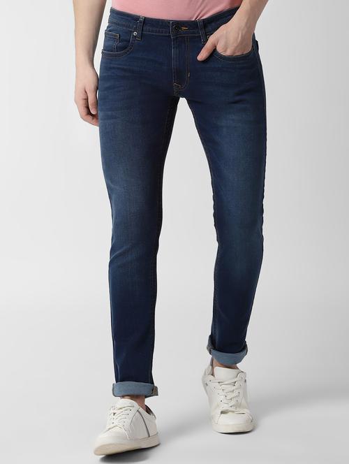 navy blue light washed denim jeans - 16518833 - Very Small Image - 1