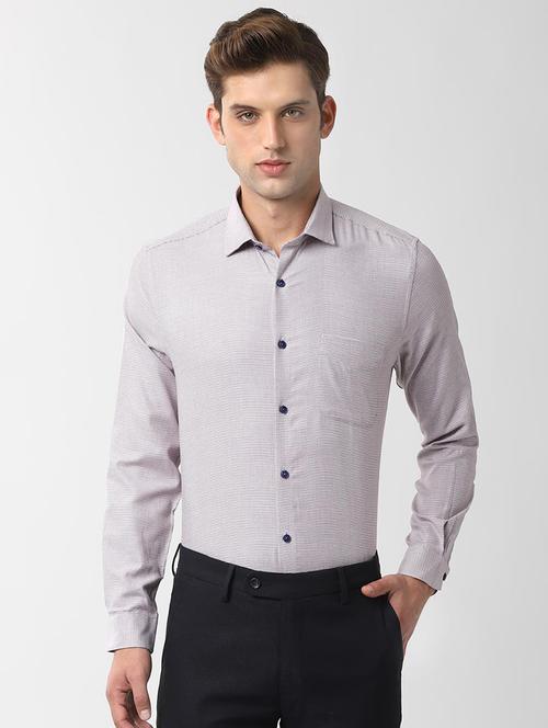 white self design formal shirt - 16518901 - Standard Image - 1