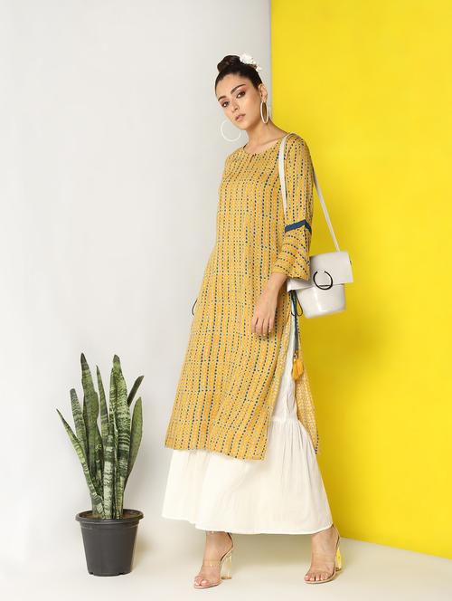 printed kurta with sharara set - 16519036 - Standard Image - 1