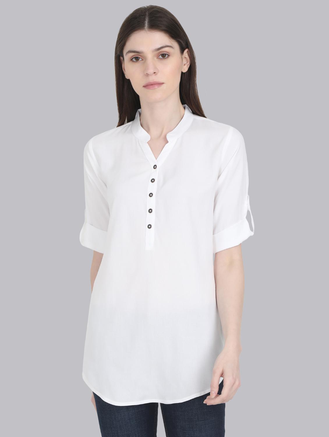 Solid a-line kurti - 16519190 - Zoom Image - 1