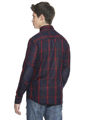 blue checkered casual shirt - 16519220 - Standard Image - 3